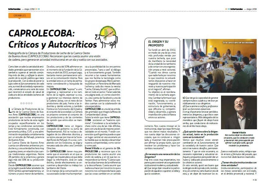 CAPROLECOBA en la revista Infortambo. 